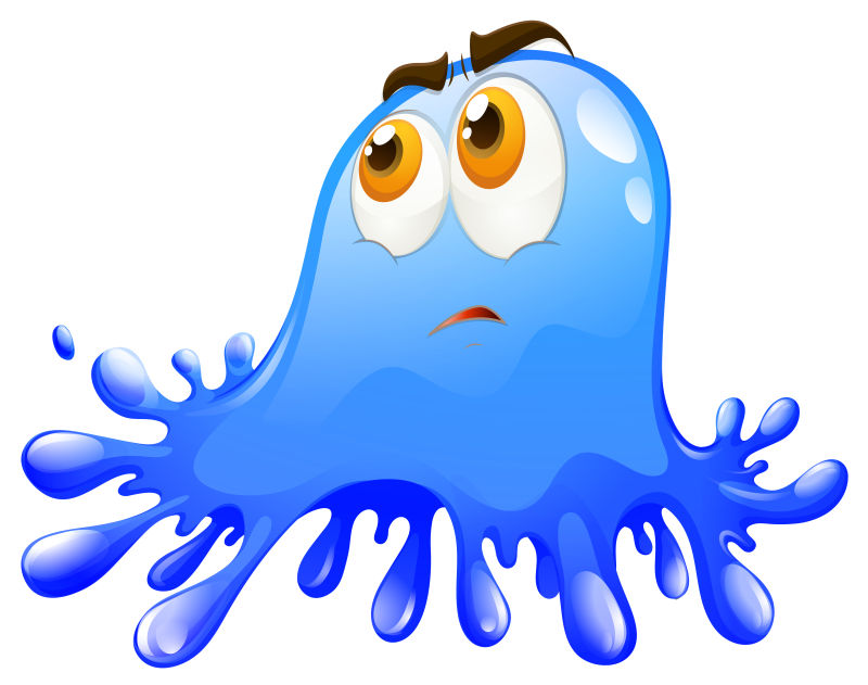 抽象矢量蓝色疑问表情的细菌插图