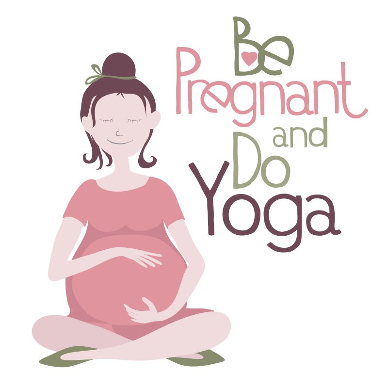 孕妇瑜伽插图矢量设计