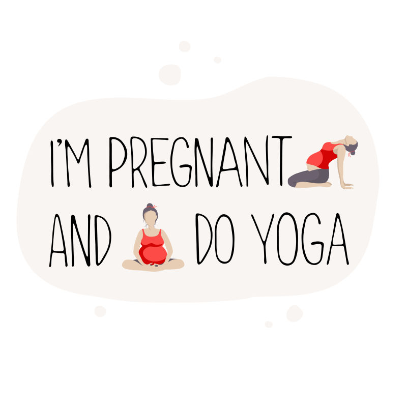矢量孕妇瑜伽练习海报