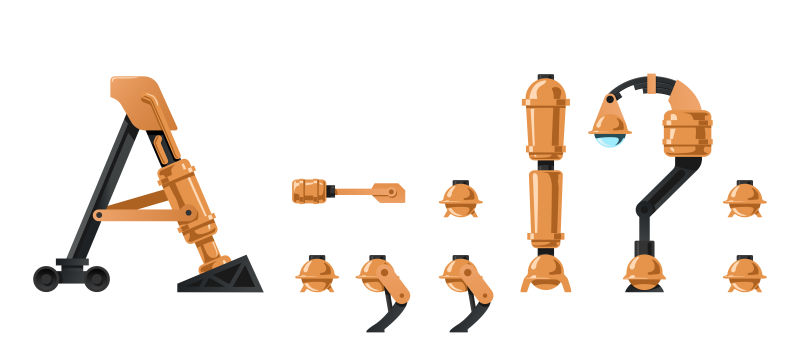 蒸汽朋克字母矢量设计