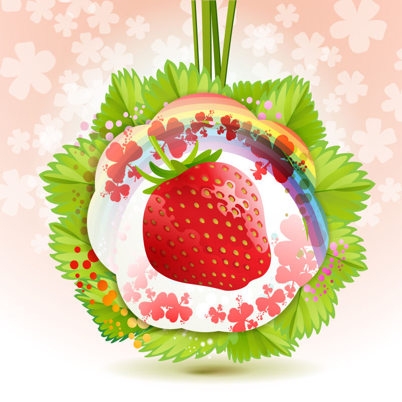矢量的创意草莓插图设计