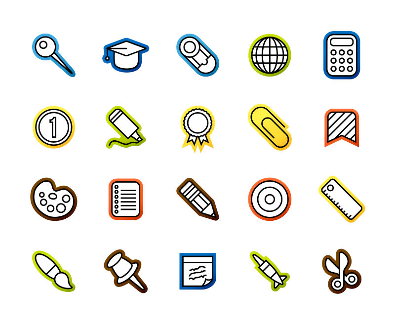 矢量的教育主题图标