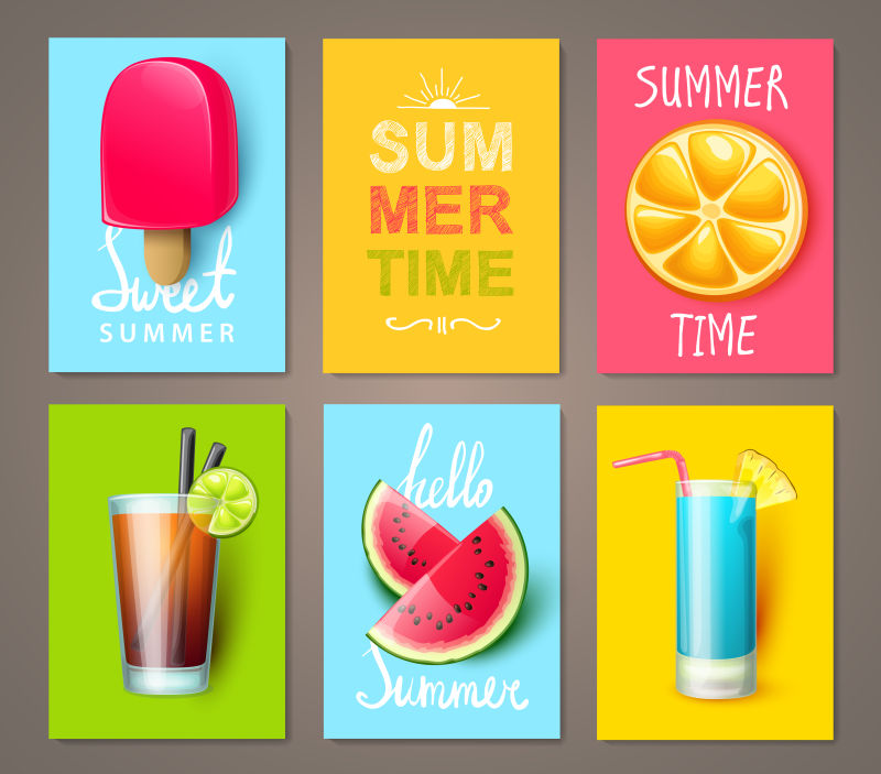 夏季冷饮宣传海报矢量设计