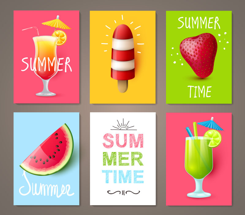 矢量的冷饮宣传海报设计