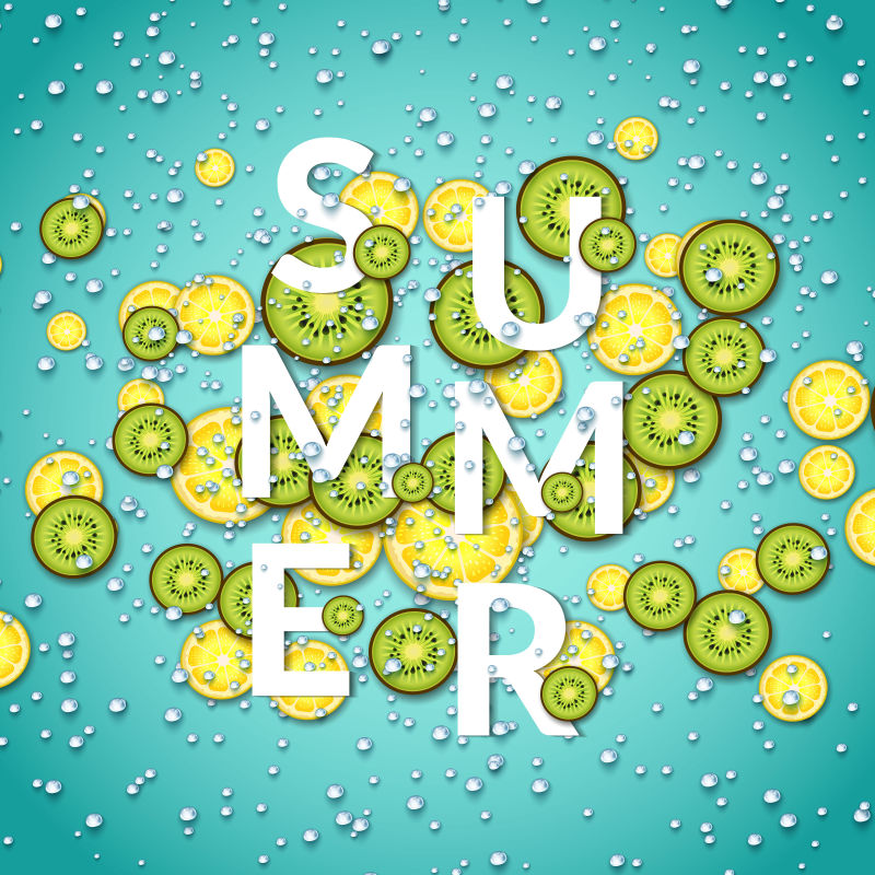 矢量的水果切片插图