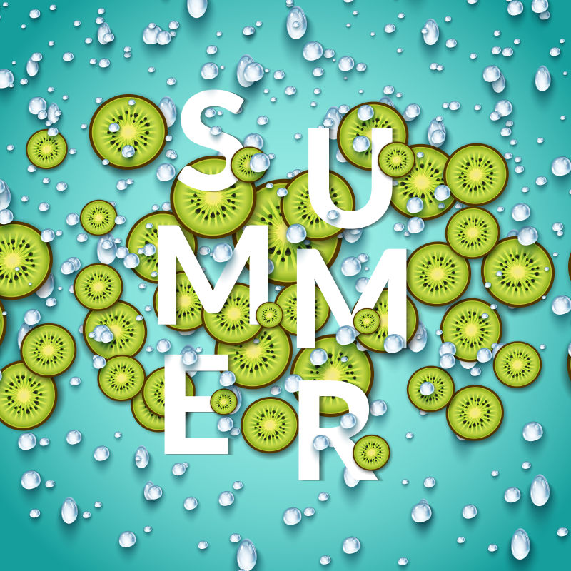 猕猴桃切片插图矢量设计