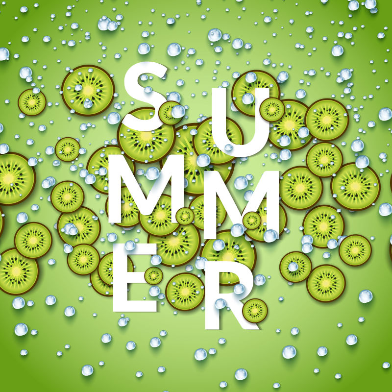 猕猴桃切片矢量背景