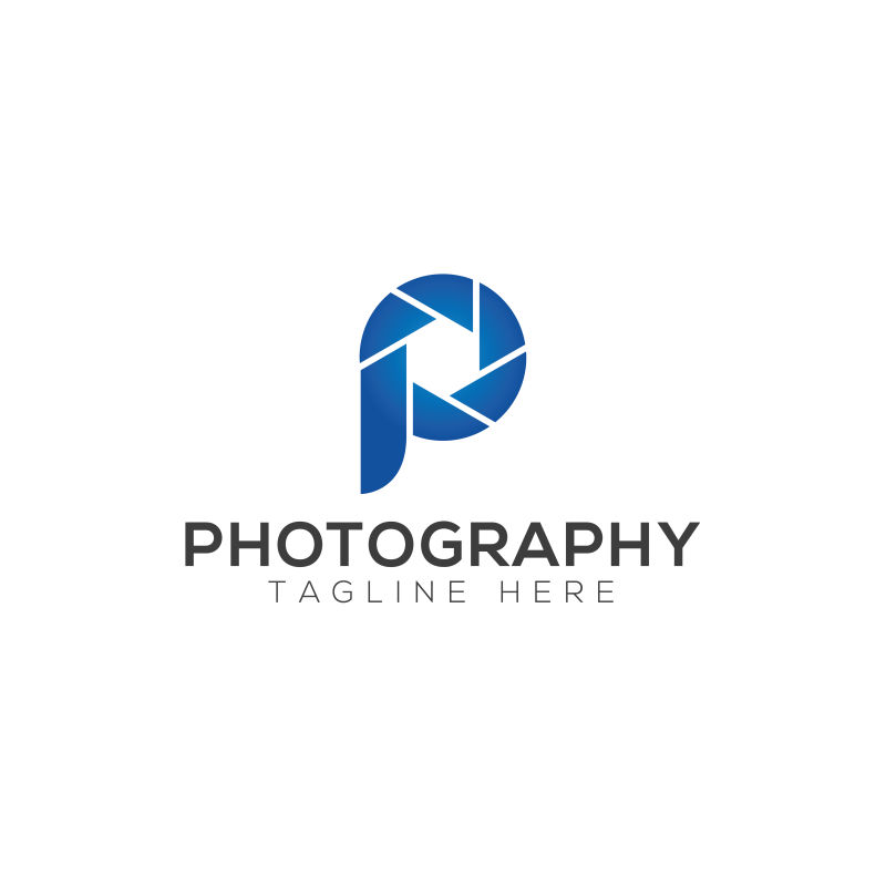矢量的蓝色摄影标志设计