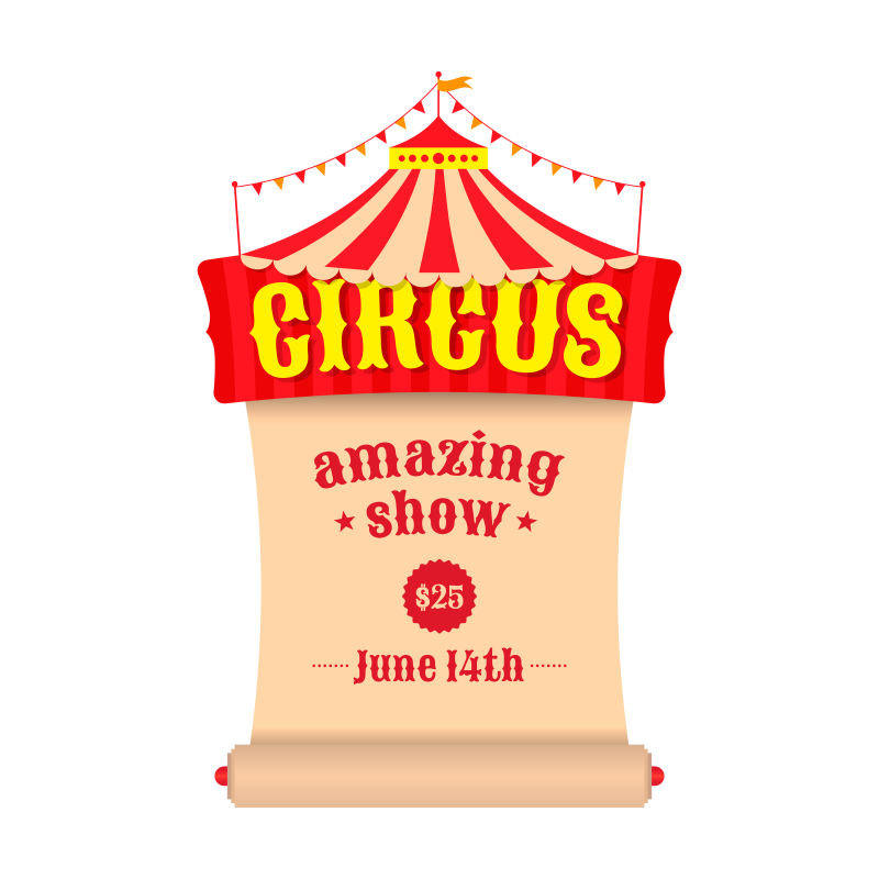 矢量马戏团海报插图设计