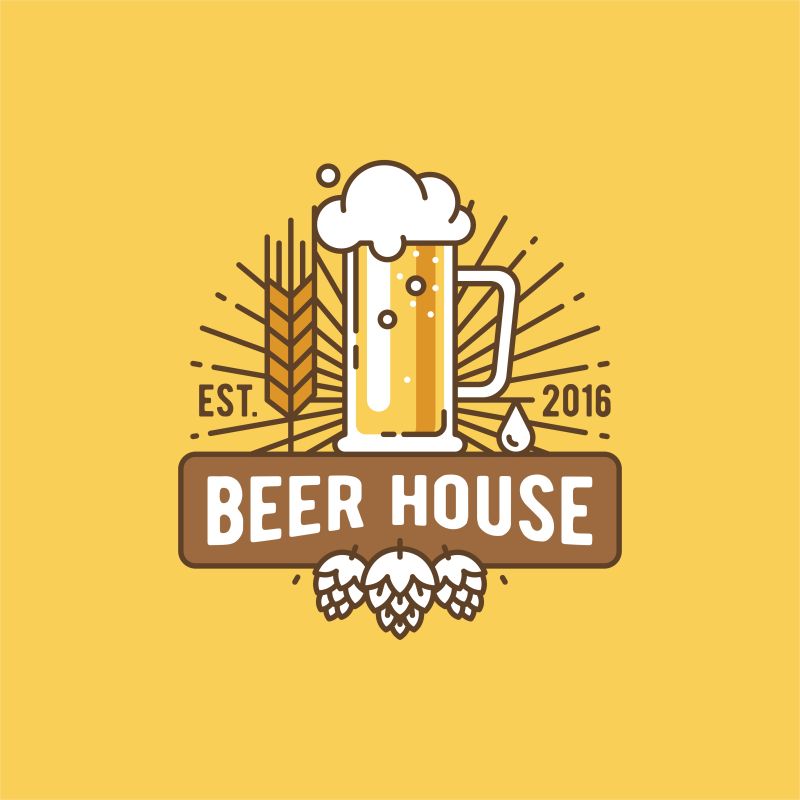 创意矢量啤酒节的平面卡通海报设计