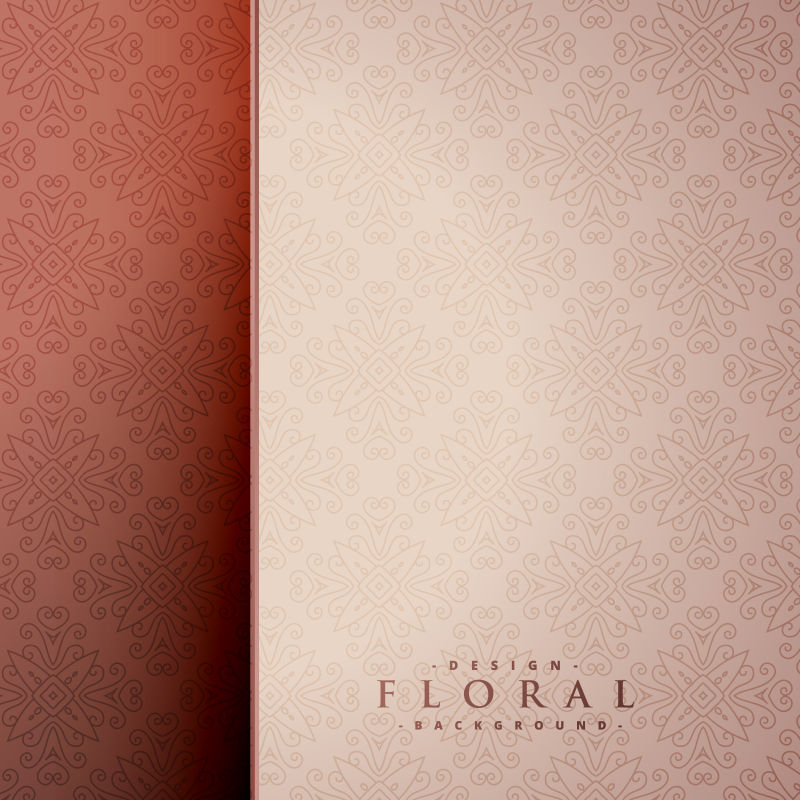 矢量米色古典花卉背景设计