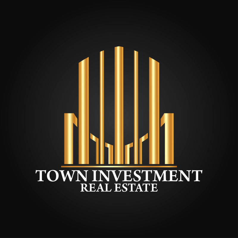 矢量金色房地产logo设计