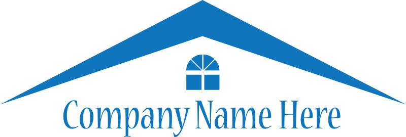 蓝色房地产标志矢量设计