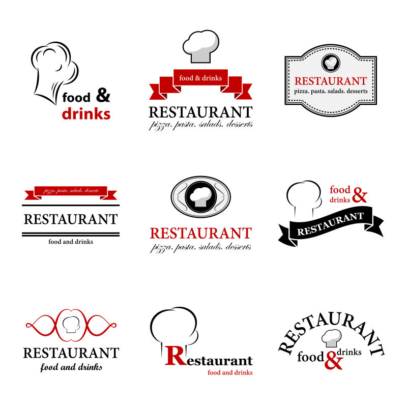 餐厅矢量标签设计