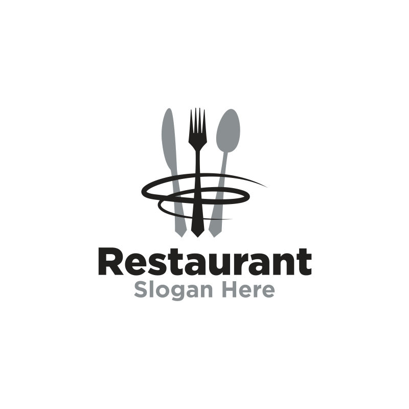 创意西餐厅的矢量标志设计