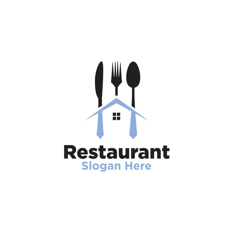 抽象现代餐厅的矢量标志设计
