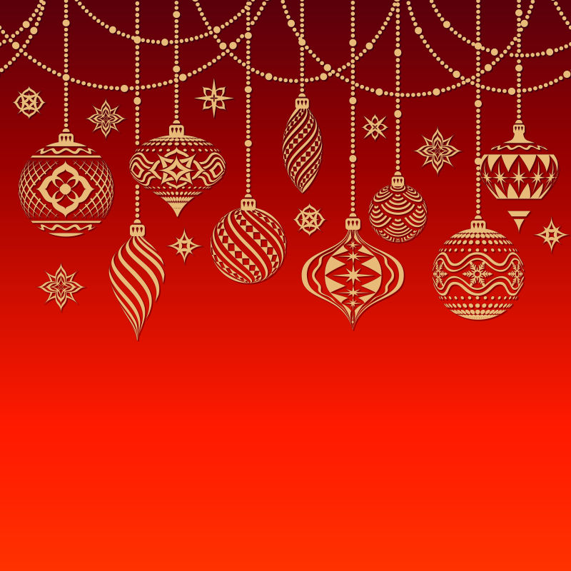 圣诞装饰品插图矢量设计