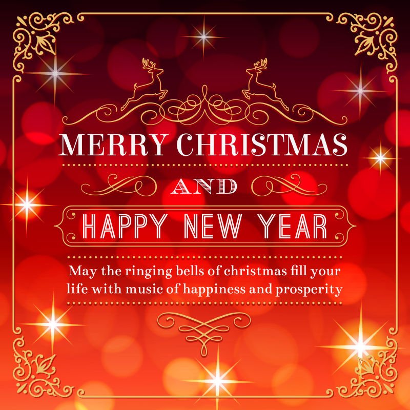 矢量的圣诞节红色灯光背景