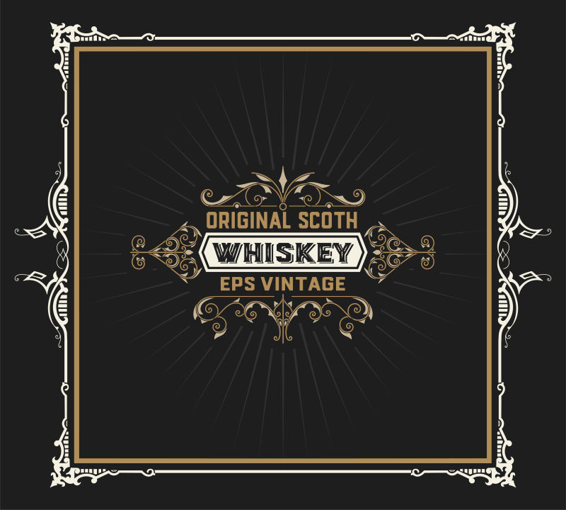 矢量的威士忌酒标签