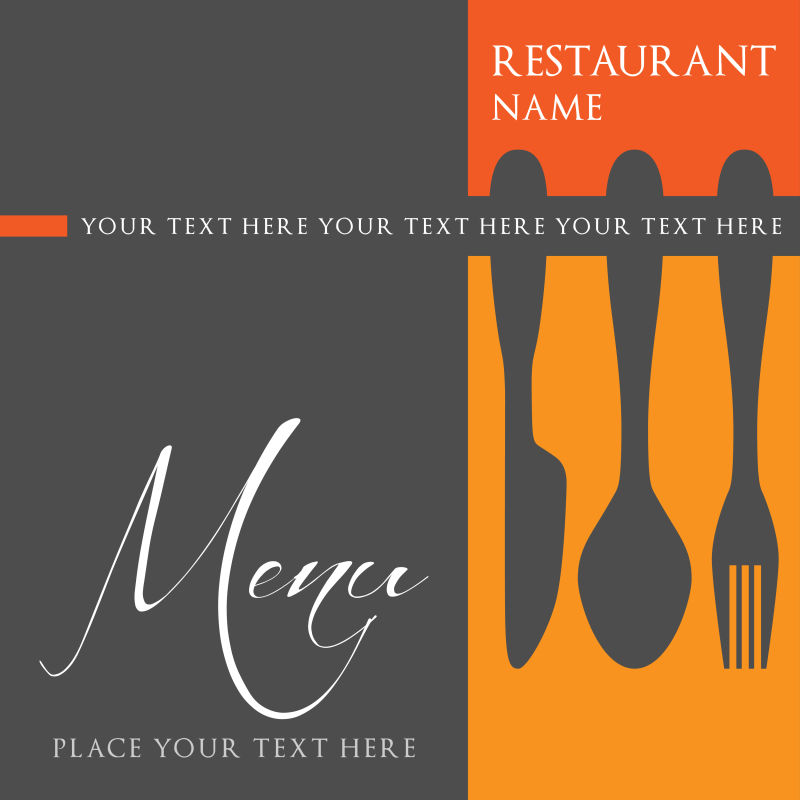 餐厅菜单的创意封面矢量设计