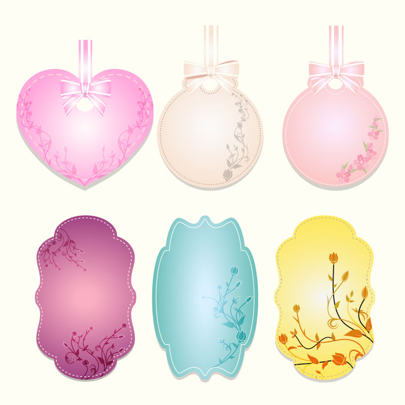 多款花形徽章矢量图