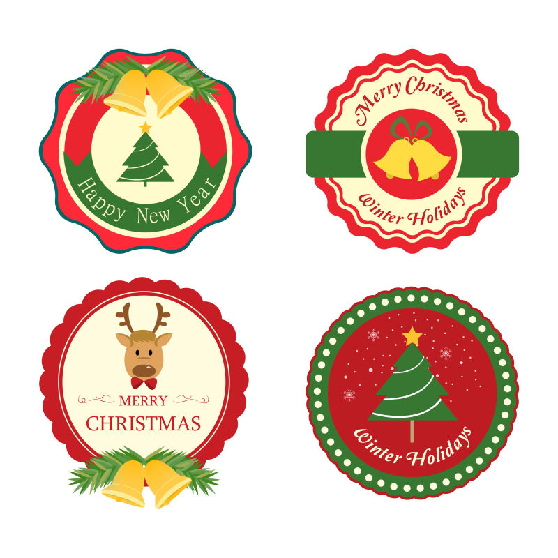 圣诞折扣销售标签矢量设计
