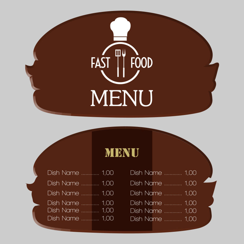 汉堡轮廓图案的创意菜单矢量设计