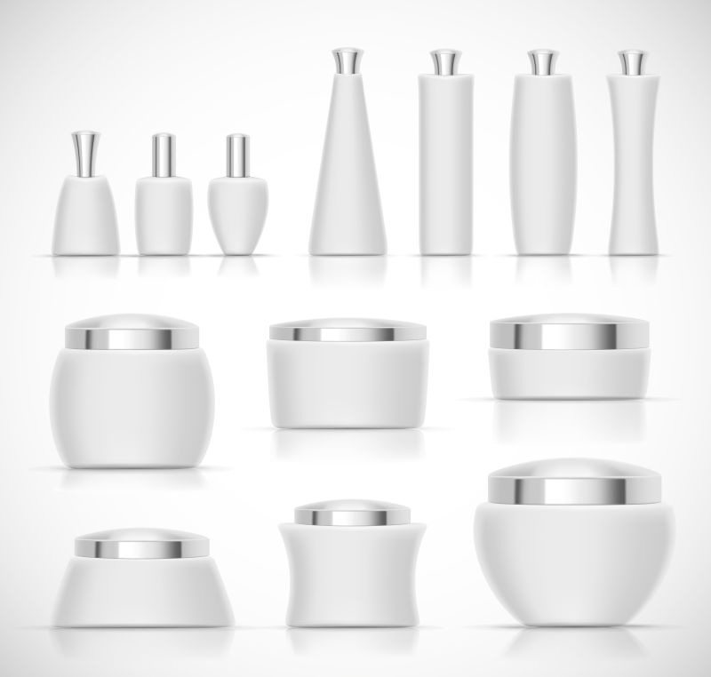 矢量的白色化妆品瓶子