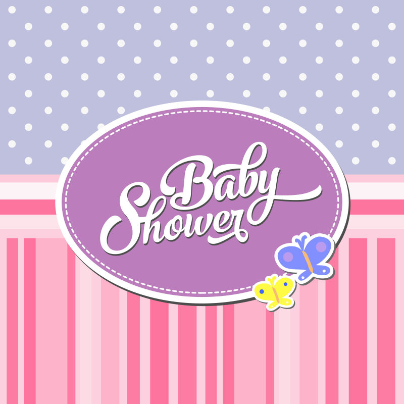 矢量的婴儿淋浴卡片设计