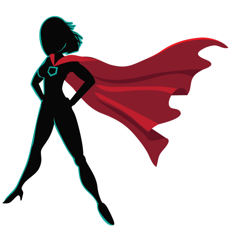 超级女英雄矢量插图
