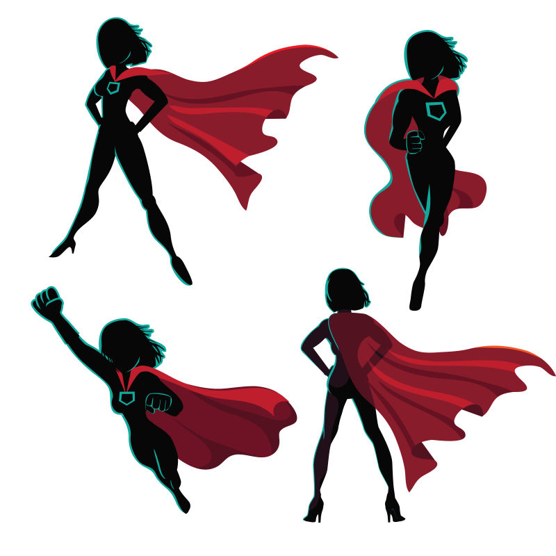 矢量的超级女英雄插图设计