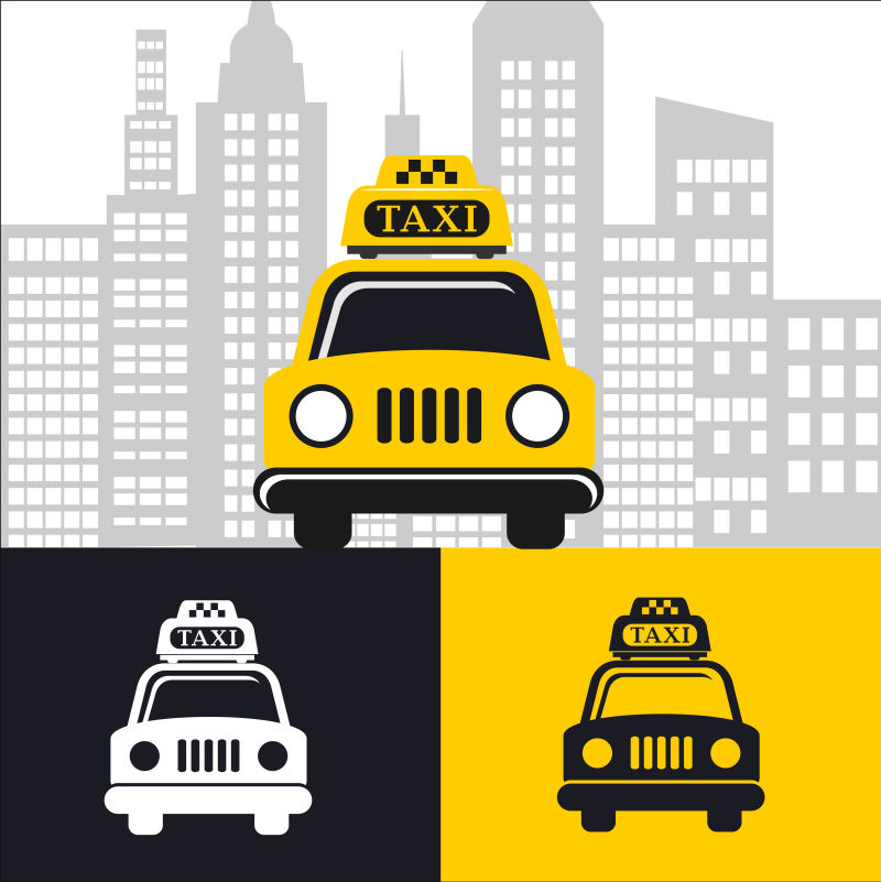 矢量的出租车创意logo