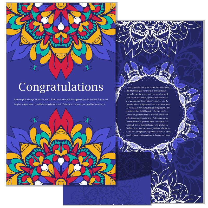 创意矢量蓝色抽象经典请帖设计