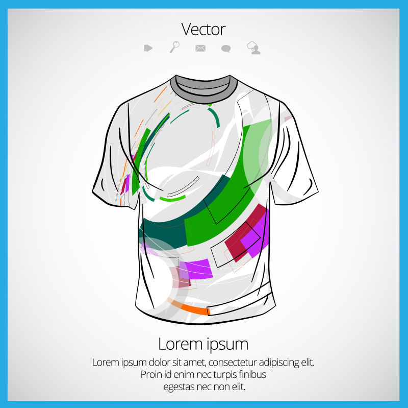 矢量的彩色抽象图案T恤