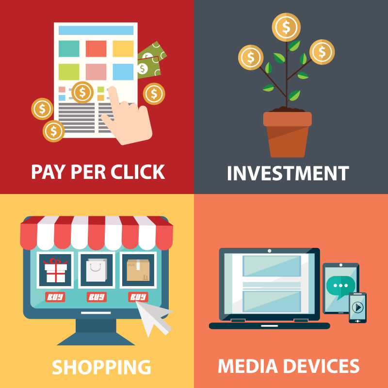 金融商务矢量概念插图