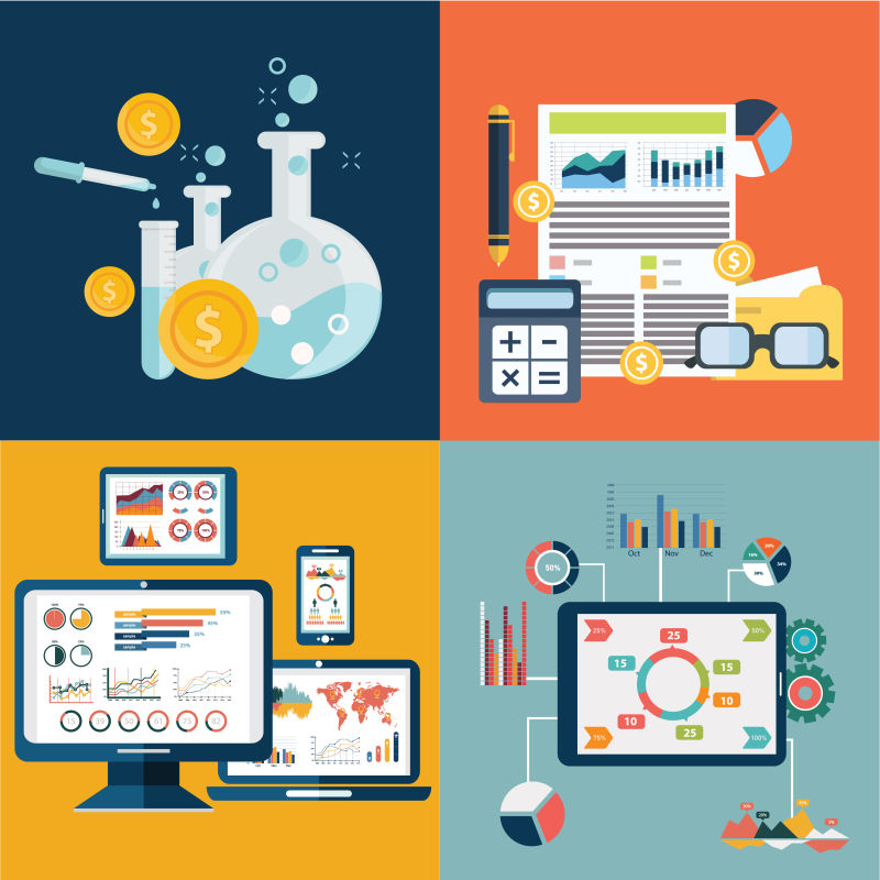 商业金融概念插图矢量设计