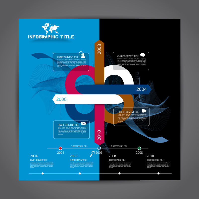 矢量现代抽象风格的平面信息图表设计