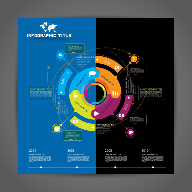 抽象彩色矢量现代装饰信息图表设计