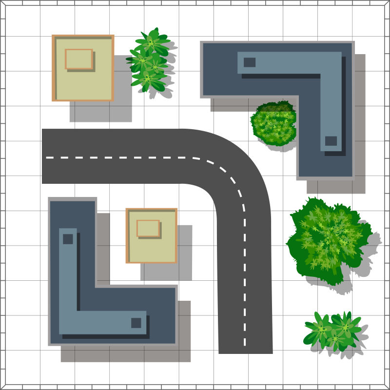 创意矢量抽象乡村道路的插图