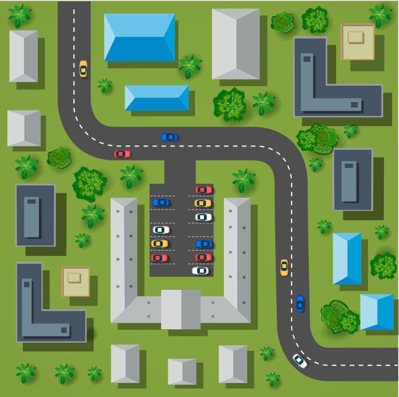 矢量城市街道的顶视图