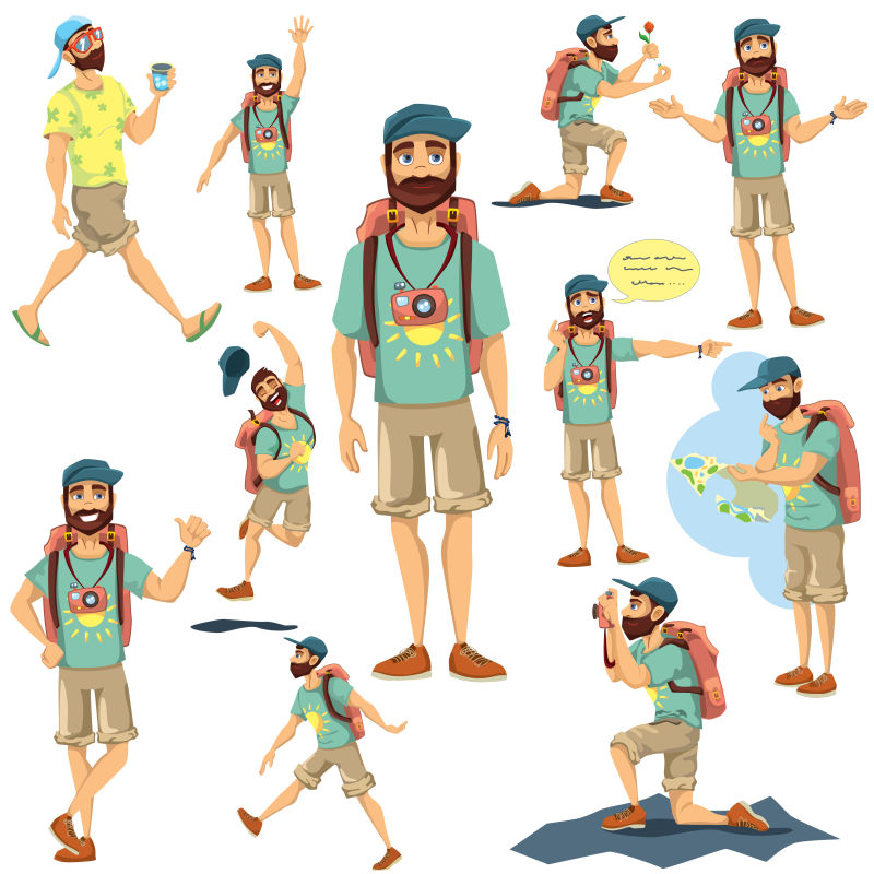 矢量的平面人物插图