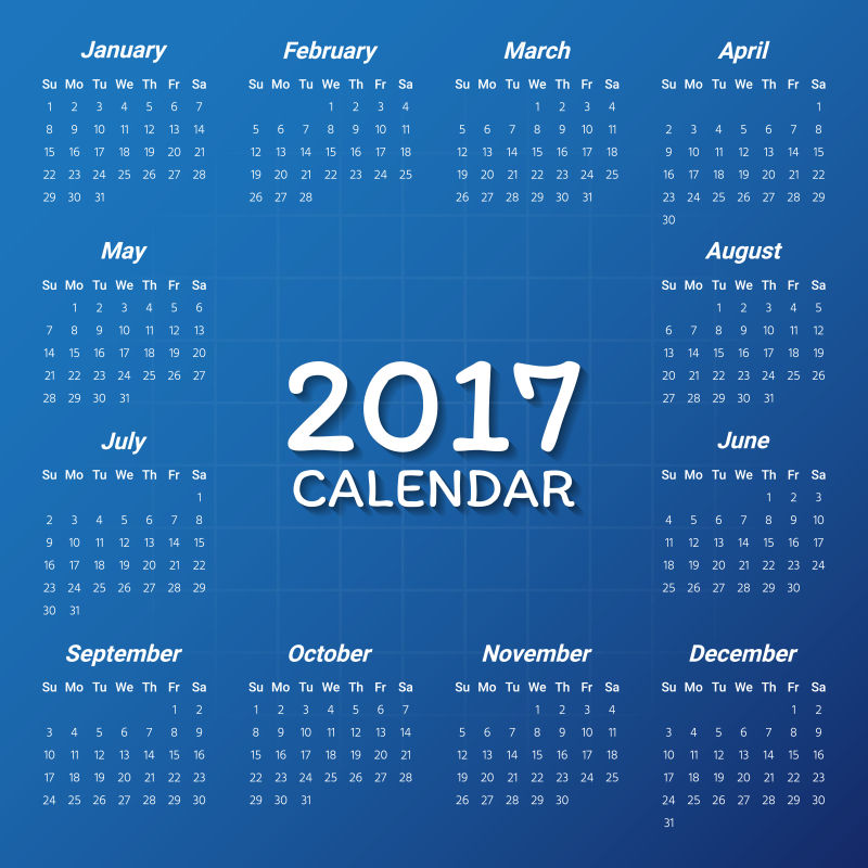 2017现代日历矢量