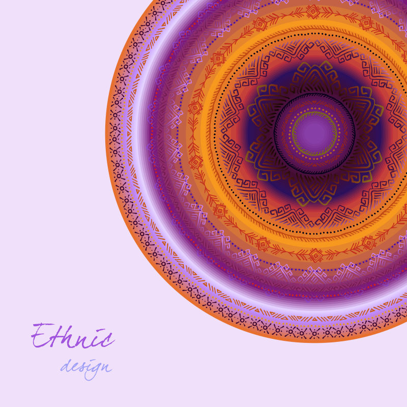 圆形部族装饰矢量插图