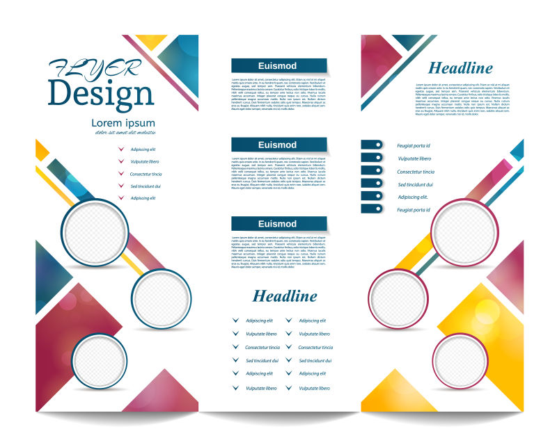 三折页商业手册矢量设计