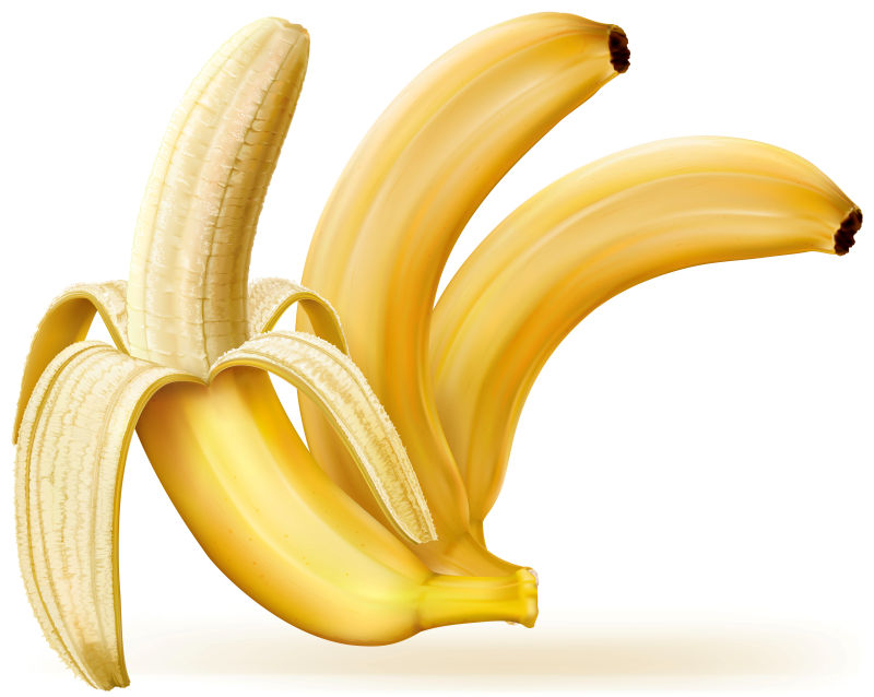 矢量剥皮香蕉的创意插图