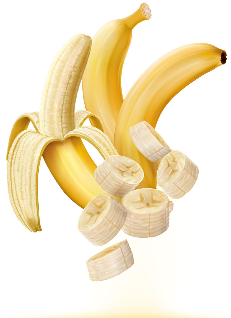 创意矢量新鲜香蕉的插图
