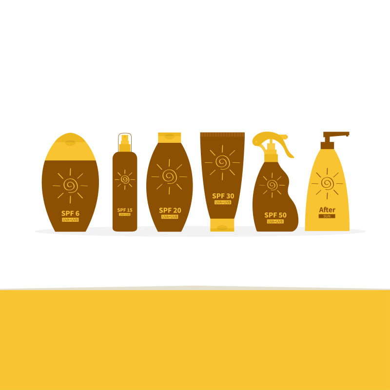 创意矢量防晒霜的包装设计