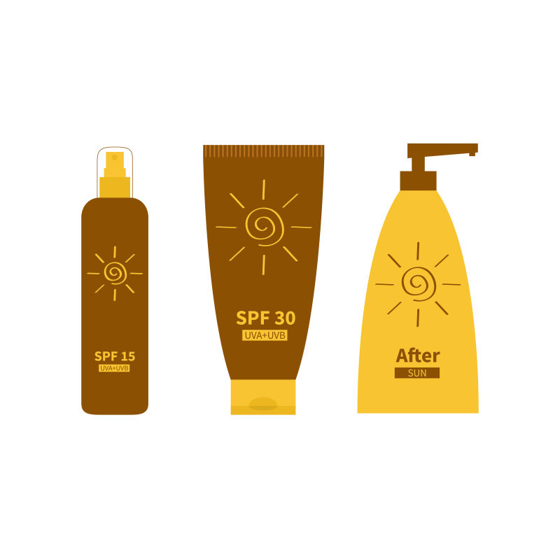 创意平面的防晒霜的矢量平面插图