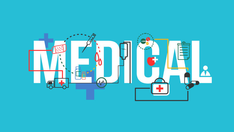 矢量创意字母医学标志