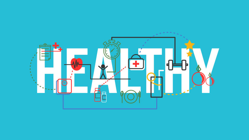 矢量健康标志的字母排版